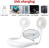 Portable Neck Fan, USB Rechargeable Fan with 3 Adjustable Speeds and LED Lights - White