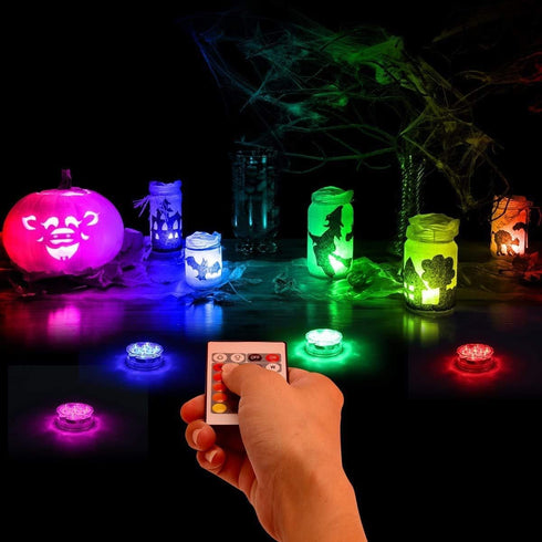 2Pack 16 Swimming Submersible LED Lights Waterproof Pool Lights Underwater with Colors, Remote Control for Aquarium