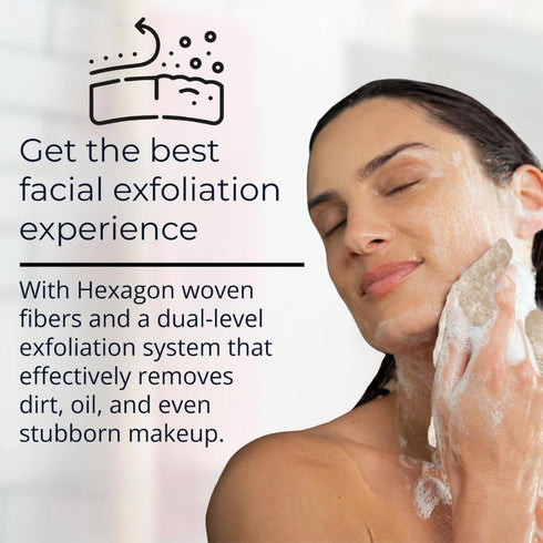 2 27cm 35cm) Exfoliating Washcloth Face & Body Scrub Towel - Japanese Exfoliating Towel with Hexagon Fibers, Body