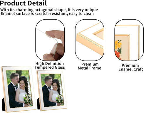2-Pack 5x7'' Countertop,Counterspace,Tabletop YiPinYin Jasper Green Picture Frames with Gold Plated Edge,HD-Real Glass