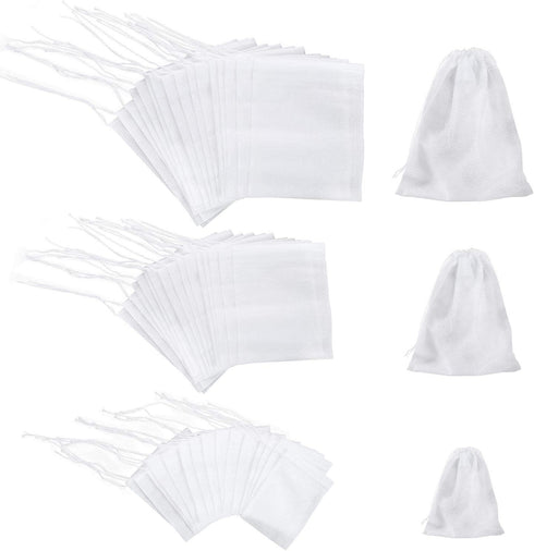 300 Pcs Disposable Drawstring Tea Filter Bags, Empty Cotton Filter Bags for Loose Tea (3.94 x 3.15 inch)