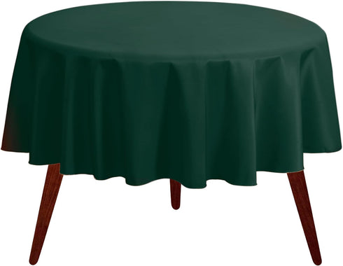 Gee Di Moda Round Tablecloth - 70 Inch Hunter Green Table Cloth for 24 to 48 Inch Round Tables - Heavy Duty Washable
