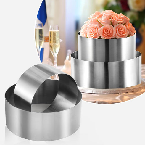 CALIFORNIA CADE 6 Inch Electronic Cake Ring, 15CM Fixed Round Stainless Steel Cake Mold for Baking