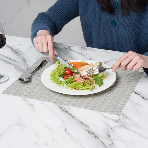 Restaurantware-Speculo 16 X 12 Inch Woven Placemats, Set of 6 Rectangle Table Placemats - Easy to Clean