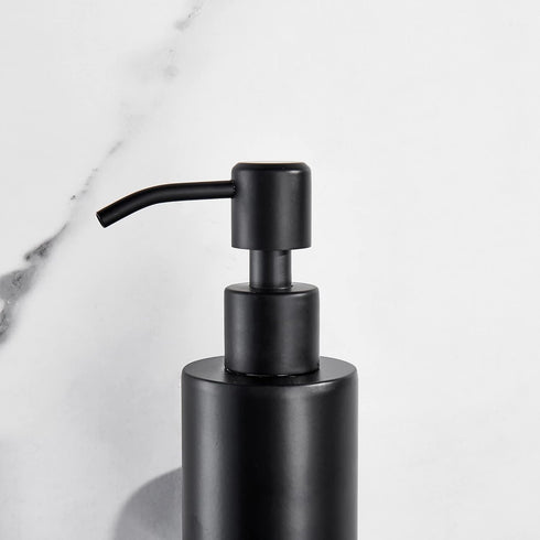 BATHSIR Matte Black Soap Dispenser, Refillable Wall Mounted Shower Soap Dispenser, Stainless Steel Clear Hand Soap Pump