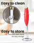 Elementi Electric Milk Frother Handheld, Matcha Whisk, Red Drink Mixer