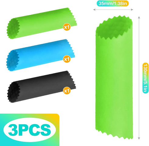KornaDoz 3 Pcs Silicone Garlic Peeler Tube Roller, Food-Grade & Effortless Skin Remover, Quick Kitchen Gadget for Fresh