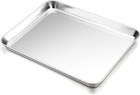 P&P CHEF 16 Inch Baking Cookie Sheet, Stainless Steel Oven Pan Tray for Kitchen, Heavy Duty, 1Pc