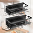 Spice Rack for Refrigerator, Kitchen Home Organization and Storage Adhesive Rack (2 Pack, Black)