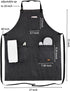 '-2) Denim Apron with Pockets, Professional for Mens Womens Chef Kitchen Cooking Grill BBQ Painting Baking, Black Bib