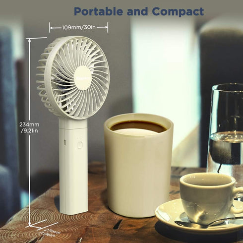 EasyAcc Handheld Fan, Powerful Quiet Portable Fan with 4 Speed, 17H Battery Operated for Travel