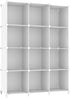 AWTATOS Cube Storage Organizer, 12 Cube Bookshelf DIY Plastic Closet Clothes Storage Shelves, Stackable White