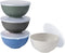 Shopwithgreen 4 Pcs Wheat Straw Cereal Bowls with Dust-Proof Lid, 24 OZ, Microwave & Dishwasher Safe for Kitchen,