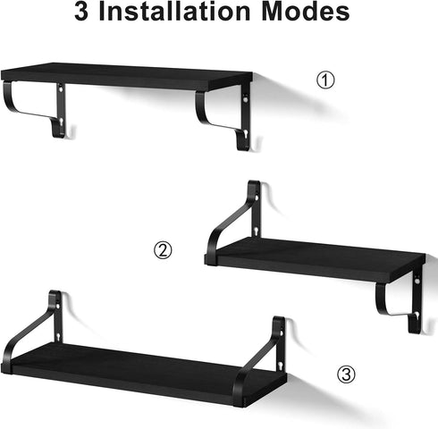 Set 3, Love-KANKEI Floating Shelves Wall Mounted of Large Wood Wall Shelves for Storage, Rustic Shelves for Display