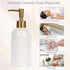 Natheeph 14OZ Ceramic Soap Dispenser, White Pump for Bathroom/Kitchen Liquid Filling