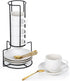 Lareina 8 Ounce Porcelain Cappuccino Cups Set of 4, Stackable Coffee Cups
