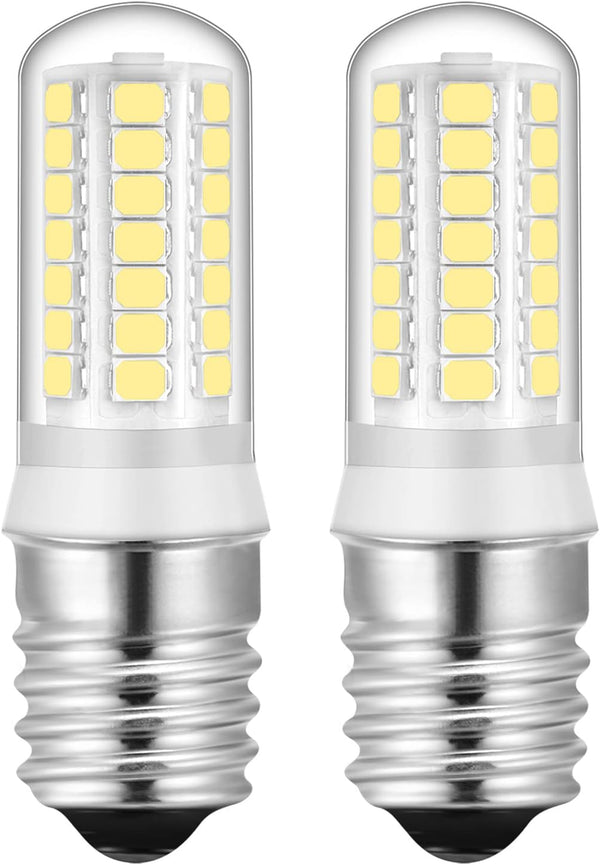 YUIIP 4W E17 LED Bulb Dimmable, Daylight White 6000K, 40W Halogen Replacement for Microwave and Range Hood, 2 Pack