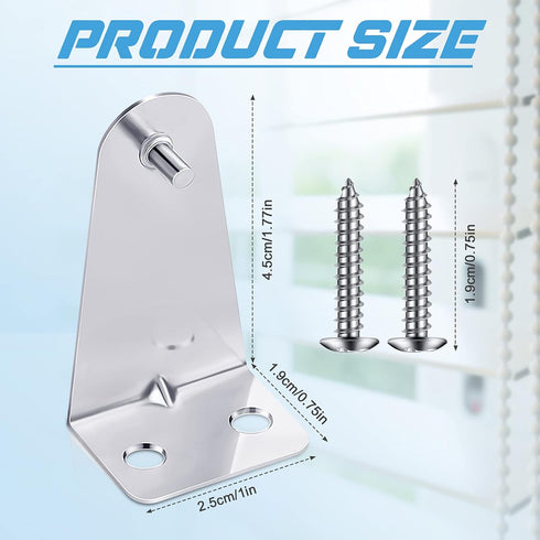 Set of 8 Metal Hold Down Brackets Silver Blinds Brackets Blind Holder Replacements Horizontal Blind Brackets with Screws for Horizontal Blinds Shades Window Doors Home Accessories by Ferraycle