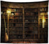Kanora Vintage Bookshelf Wall Hanging - Study Room Picture Tapestry Retro Bookshelf Wall Art Library Bohemian Hippie