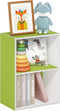 Furinno Luder Bookcase / Book / Storage, Green/White, 2-Tier
