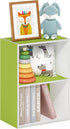 Furinno Luder Bookcase / Book / Storage, Green/White, 2-Tier