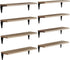17"x 4.5" Set 8 Wallniture Arras Floating Shelves for Wall, Rustic Bookshelf for Living Room Decor, Home Office