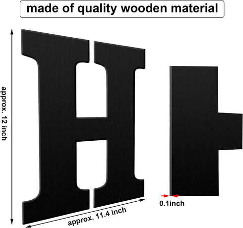 Jetec 4pc 12 Inch Farmhouse Wall Decor, Wooden Letters Hanging Home Sign for Living Room, Entryway Home Art (Black)