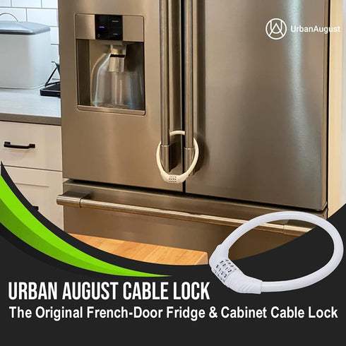 Urban August Original Fridge Lock: Multi-Functional Cable Combination Lock for French-Door Refrigerators and Cabinets