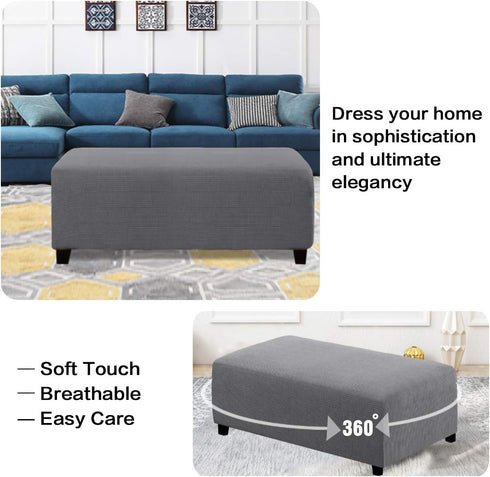 56"-75" H.VERSAILTEX Ottoman and Sofa Seat Cushion Combined Cover Slipcover Rectangle Sofa Slipcover Fit Length