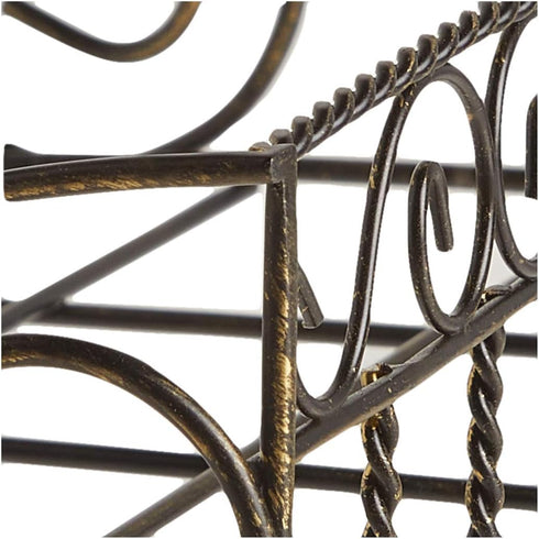 Boston International Garden Gate Design Guest Towel Napkin Holder Caddy, Antique Brass