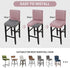 Brown-4 Pack) YISUN Bar Stool Covers, Stretch Waterproof PU Bar Stool Slipcover Removable Washable Bar Stool Chair