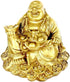 SMRTHMRT Feng Shui Decor Laughing Buddha Statue, Maitreya Figurine Carrying Money Bag, Brass Sculptures