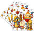 3dRose cst_184658_3 Pretty Decorative Teapots and Birdhouses, Ceramic Tile Coasters, Set of 4