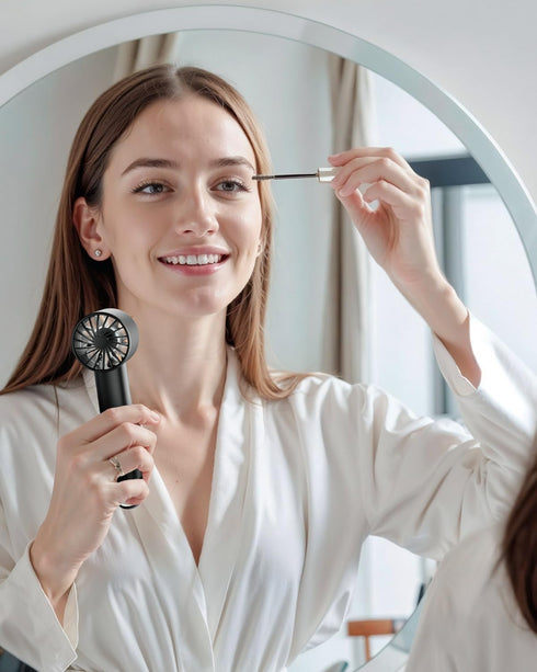 Gaiatop Portable Mini Fan, Handheld Personal Fan with LED Display, 3 Speeds, 2000mAh USB Rechargeable Battery