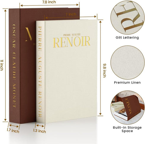 Set 2 Aesthetic Decorative Books - of Linen Fake/Faux Books Enhance Your Coffee Table, Living Room, Bookshelf, Bedside