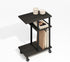 3-Tier Furinno Turn-N-Tube Side Table, C-Shape End Table with Wheels, Toolless Assembly Night Stand, Bedside Table
