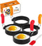 3.5 inch Egg Rings for Frying Eggs,4 Pack Non-Stick Egg Patty Maker,
