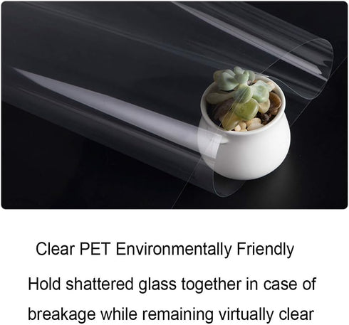 Clear Window Security Film, Adhesive Anti Shatter Safety Glass Protection Sticker, 2Mil, 24inch x 8.2feet