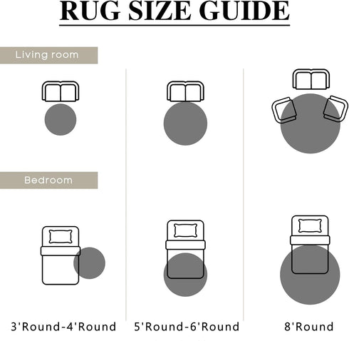 Brown Round Area Rug - 3ft Entryway Rug, 3x3 Circle Vintage Indoor Kitchen Washable Door Mat, Living Room Carpet,