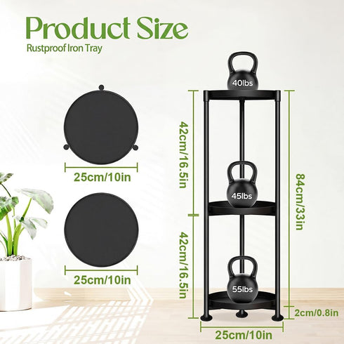 3 34'' SYQ Tier Plant Stand Indoor Outdoor - Extra-Tall Metal Plant Stands for Potted Plants Multiple Tiered Plant