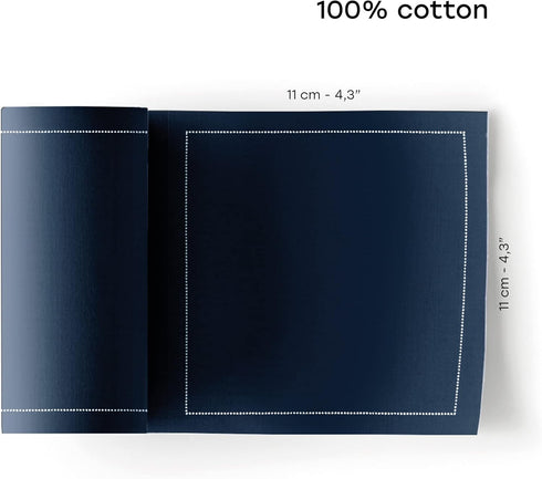 Cotton Cocktail Napkin, 4.5 x 4.5 in, Petrol Blue, 50 Units per Roll