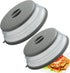Microwave Splatter Cover Vented for Food, Splatter Guard & Colander, Dishwasher-Safe (2 Pack)