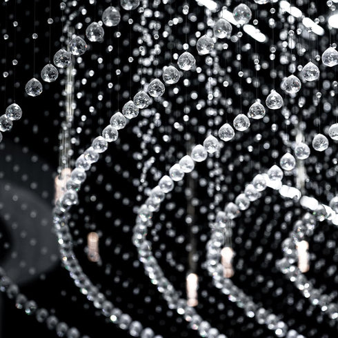 Crystal Beaded Strands Clear Glass Beads Curtain, Wedding Props Decor, Hanging Ceiling Decoration Accessories