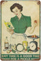 Metal Tin Sign Quote - Good Pickle Cooking - Any Time is a Good Time - Iron Painting for Pub, Coffee Bar, Yard Garden