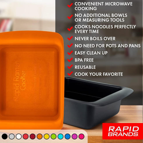 Rapid Ramen Cooker - Microwavable Cookware for Instant Ramen, BPA Free and Dishwasher Safe, Perfect for Dorm or Small
