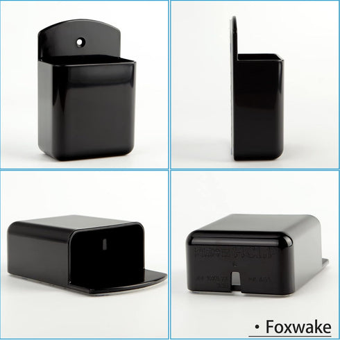 Remote Control Holder Wall Mount 6 Pack, Hole-Free Storage Box for TV, Fan, Light, Air-Conditioner, Black