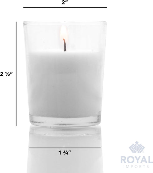 Royal Imports 24 Pack Unscented Clear Glass Votive Candles, 12 Hour Burn Time for Home & Party