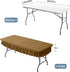 6ft Coffee Stretch Tablecloth for Rectangular Tables - Flared Wrap Design, Waterproof, Wrinkle-Resistant, Washable