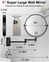 9" 1X/10X 360 Gospire Large Size Wall Mount Magnifying Mirror, Magnification Double-Sided, Swivel Extendable Cosmetic