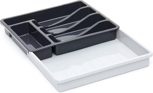 RoyalHouse Premium Cutlery Drawer Organizer - Expandable Utensil Holder with 6 Compartments, BPA-Free Plastic Storage